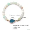 Charm Armband 8 5mm Matte Nature Stone Durzy Waterdrop Armband för kvinnor Green Blue Fashion Jewelry Wholesale Drop Delivery Dhold