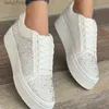 Scarpe eleganti Scarpe casual 2023 Autunno Nuovo stile Donna Fondo piatto Acqua Diamante Singolo Sport per il tempo liberoH240313