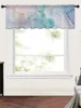 Curtain Marble Turquoise Pink Short Sheer Window Tulle Curtains For Kitchen Bedroom Home Decor Small Voile Drapes