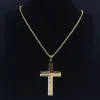 Christian Jesus Cross Ketting Ketting voor Mannen 14k Geel Goud Bijbel Gebed Man Mannelijke Sieraden kraag hombre