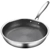 Pannor Cooking Pot omelett Pan Griddles Induktion Skillet Rostfritt stål honungskaka wok