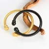 Bangle roestvrijstalen twistarmband voor dames Verstelbare opening Gold Plating Zwart Zilver Kleur Kpop Gift