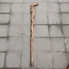 Antique Whole Antique Vintage Wood Carving Crafts Wooden Gift Peach Chayote Walking Stick for the Elderly304G