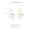 Stud Earrings AIDE 925 Sterling Silver Heart Shaped White Zircon Ear Hook Luxury Wedding Mother's Valentine's Day Gift For Women