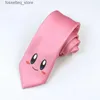 Gravatas Nome do produto jogo de desenho animado personagem estrela cabi gravata rosa anime desenho animado nintendo jogo em torno de gravata fofa homens e mulheres a L240313