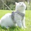 Cat Harness Escape Proof Breathable Cat Harness and Polyester for Walking Outdoor Easy Control Pet Cat Leash Reflective Harness 240229