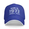 Unisexe Man Women Classic Ball Caps Vintage Made en 1972 Parts Baseball Cap Men Femmes 50e anniversaire papa Sun Origal Unisexe 2024 ADJ