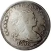 EUA 1798 busto drapeado dólar pequena águia banhado a prata copiar moedas artesanato de metal fábrica de fabricação 2294