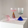 Bicchieri da vino Tazza di vetro con gradiente irregolare Bicchiere di acqua bicolore con ondulazione creativa Champagne Forniture per bar a casa