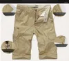 Men's Shorts Knee Length Cargo Summer Casual Cotton Multi Pockets Breeches Cropped Short Trousers Military Work Bermudas