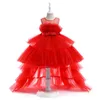 Платья для девочек MQATZ, летнее платье, красная пышная детская пачка для детей 1 года, платье принцессы со шлейфом на крестины, одежда для малышей, одежда для крещения