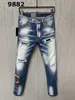 Mens Dsquare Jeans Dsq2 Preto Hip Hop Rock Moto Coolguy Jeans Design Rasgado Denim Angustiado Biker Dsq para Homens Designer D2 Calças Bordadas Top Jeans Luxo