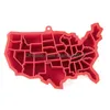 Bakformar 4: e av Jy Ice Cube Mold Creative American Map Food-klass Sile Tray Easy Släpp USA