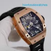 Montre RM montre de luxe montre suisse série Rm029 Rm029 montre en or Rose 18 carats pour hommes cadran creux machines automatiques