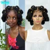 Parrucche sintetiche Nuovo stile Bantu Nodo Parrucche intrecciate Parrucca sintetica in pizzo per le donne nere Treccia afriana Intrecciatura per capelli Scatola Trecce Parrucche ldd240313