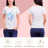 Polos femininos Axolotl nadando com flores de cerejeira camiseta roupas fofas camisetas verão tops vestido ocidental para mulheres