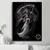 Stitch Death Angels Full Diamond Målning Skräck Skalle Grim Reaper Wall Art Cross Stitch Kits broderi Bild Mosaikpärla Heminredning