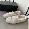 Braid Straw mesh Beach luxury sandals PARIS c slippers Women Flats Summer Lazy crochet hemp raffia Designer fashion flip flops lady Slides shoes loafers scuffs mules