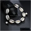 Łańcuch czarne białe boho naturalne dziewczęta krawędzi urok bransoletki dla kobiet biżuteria plażowa ręcznie robiona linowa bransoletki prezent upuszczony dostawa dhpqw