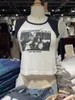 Women's T Shirts Guitarist Print Patchwork Slim Shirt Women O-Neck Cotton Sleeveless Tank Topps Chic Classic Vintage Summer Crop Top