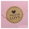 Other New Arrival 10Pcs Handmade Sealing Stickers For Baking Biscuit Bag Envelope With Love Round Kraft Paper Drop Delivery Jewelry Fi Dhtlw