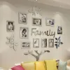 Stickers 3D Family Tree Shaped Photo Frame Acrylic Wall Sticker Decals Mural Art Home Mirror Decor Removable DIY Christmas Decoration