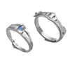 Anéis de cluster 2024 casal anel romântico moda jóias aniversário casamento princesa cavaleiro gato olho conjunto amante presente
