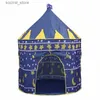 Toy Tents Portable Baby Tent Foldable Tipi Prince Folding Tent Children Boy Castle Cubby Play House Kids Gifts Outdoor Toy Tents L240313