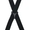 2 cm x Back Metal Cross Black Plating Buckle Solid Fashioin British Style 4 Clips Strap Leather Mens Suspenders Elastic 240313