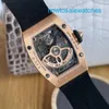 Automatisch horloge RM Watch Brand Watch Series18k Rose Gold Original Diamond Red Lip RM07-01 Automatisch mechanisch Mode DYFF
