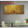 Large Hand-painted LNIFE Trees Oil Painting On Canvas Palette Golden Yellow Paintings Modern Abstract Wall Art qyliEa packing2010171l