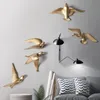 Colgante de pared de resina creativo europeo, adorno de pájaro gaviota 3D, pegatina de pared para sala de estar, decoración de fondo de TV, colgante de Animal 299J
