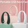 Fãs elétricos USB carregando ventilador de pescoço design de fone de ouvido para resfriamento rápido pingente portátil 3 velocidades silencioso sem escova esportes ao ar livre H240313