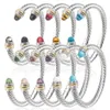 Bracelet en fil de câble torsadé empilable de 7mm, classique, multicolore, plaqué or, en laiton, manchette en forme de C, bijoux pour femmes et hommes, 240228