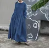 Casual Dresses Shan Qiannianyi Creative Design Spring and Autumn Cotton Handmade orgel veckad mantelklänning