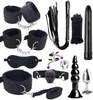 Volwassen bedspelset Veilig Dames Heren Comfortabele bondage Romantiek BDSM Cosplay Speelgoedkit Vibrator Blinddoek Flogger Zweep 2107227608316