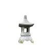 Skulpturen Pagode Solar Dekor Garten Licht Orientalische Laterne Outdoor Stein Japanische Lampe Zen Skulptur Rasen Statue Ornament