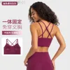 Desginer Lululemom Bras Lululemmon Same Sports Tank Top Thread Festes Brustkissen Integrierter mittelstarker Kreuzrücken