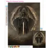 Stitch Death Angels Full Diamond Målning Skräck Skalle Grim Reaper Wall Art Cross Stitch Kits broderi Bild Mosaikpärla Heminredning