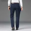 Jeans da uomo Autunno Inverno Jeans da uomo in lana di cotone Stile classico Business Moda Pantaloni in denim elasticizzato a gamba dritta Pantaloni da uomo Nero Blu L240313