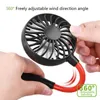 Electric Fans USB Portable Fan Cold Hand Neckless Hanger Charging Mini Sports 3-växlad justerbar Neck Double Home Offich240313