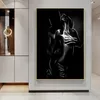 Schilderijen Zwart-wit Naakt Paar Canvas Schilderij Sexy Lichaam Vrouwen Man Wall Art Poster Print Foto Voor Kamer home Decor Cuadro2703