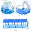 Tendas de brinquedo 3 unidades / conjunto Tenda infantil Tipi Ball Pool para crianças portátil Baby Wigwam Playhouse com Crling Tunnel Baby Ocean Ball Pit Teepee L240313