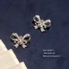 Viviennes Westwood Earrings Saturn Bow Earrings 925 Silver Needle Shining Diamond Earrings Sweet Cool Simple Trendy