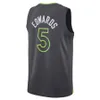 Anthony Edwards 5 Jersey Basketball Jerseys Black White Navy City Throwback Men Stitched Jersey S-XXL Mix Match Order