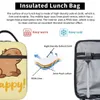 Lindo Happy Capybara Accesorios Bolsa de almuerzo aislada para niños Escuela Caja de comida Portátil Llegada Refrigerador Térmico 240226