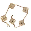 Дизайнерский браслет-цепочка с четырьмя листьями Cleef Clover, женские модные золотые браслеты, ювелирные изделия U6 16xw9 9L6RP