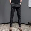 Men's Pants Casual Business Korean Fashion Slim Fit Stretch Gray Black 97.8% Cotton Trousers Male Pant 2024 Spring Aummer