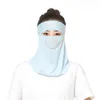 Scarves Flap Outdoor Face Shield Sunscreen Veil Silk Gini Mask Womne Neckline Summer Men Fishing