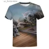 Camisetas para hombres Camiseta divertida para niños Camiseta animada con estampado de gatos felinos en 3D para hombres Tops Hombre de verano Gatos lindos Camisetas Ropa de mujer de gran tamaño Y240321